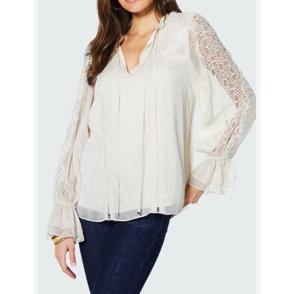 Ramy Brook Ivory Blouse Size Large Retails $200 - Picture 1 of 5